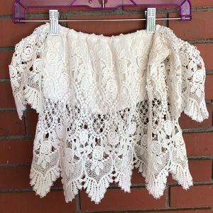 Off the Shoulder PacSun Lace Crop Top ☀️